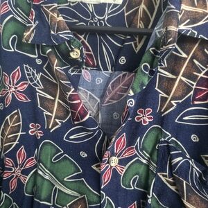 Floral Leaf Print Casual Shirt